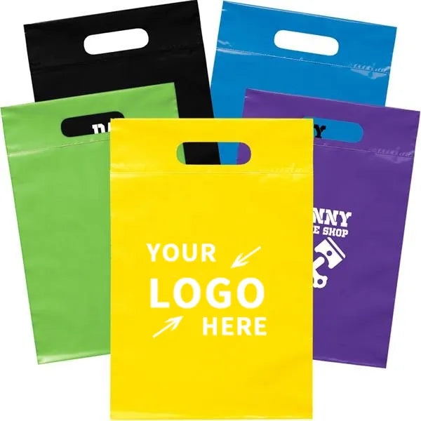 Die Cut Fold-Over Reinforced Handles Plastic Bag