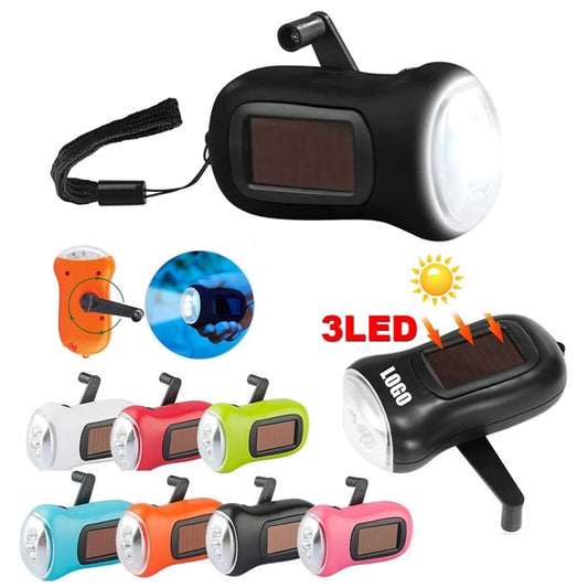 LED Rechargeable Torch Solar Power Flashlight