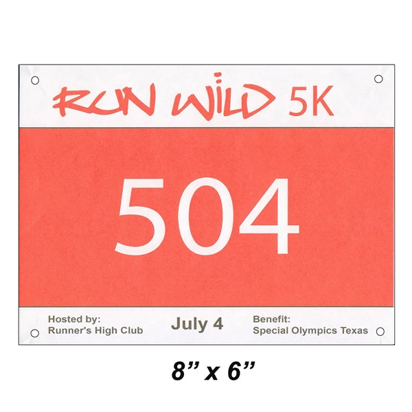 Full Color Printed Race Numbers