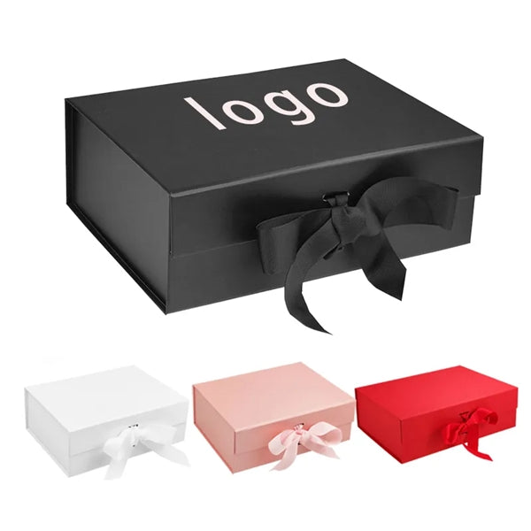 8.39"x8.39"x3.39" Premium Gift Box with Satin Ribbon