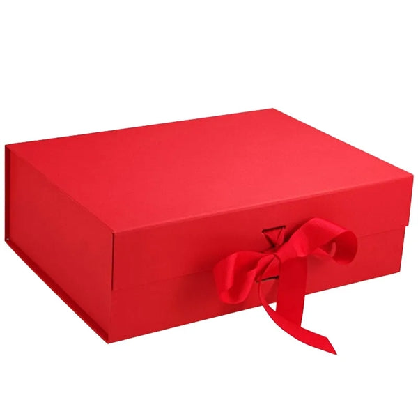8.39"x8.39"x3.39" Premium Gift Box with Satin Ribbon