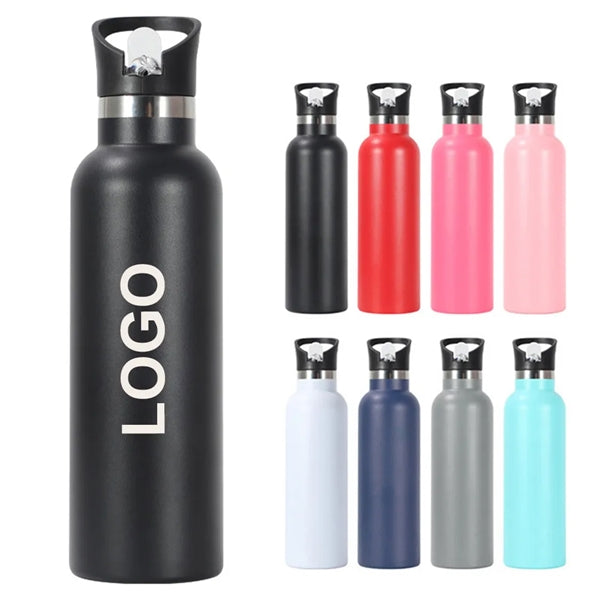 Double Wall 25oz Stainless Steel Water Bottle with St