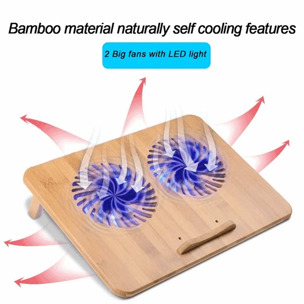 Eco-friendly Bamboo Wood Laptop Holder Cooling Stand