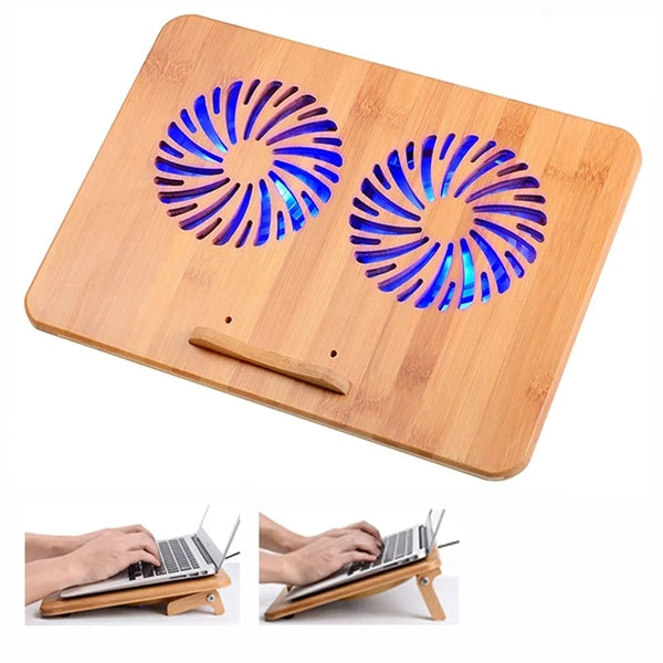 Eco-friendly Bamboo Wood Laptop Holder Cooling Stand