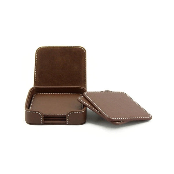 Set of 4 Leather Beverage Coasters
