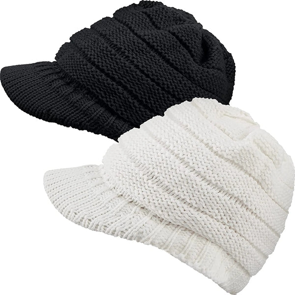 Knitted Ponytail Baseball Hat