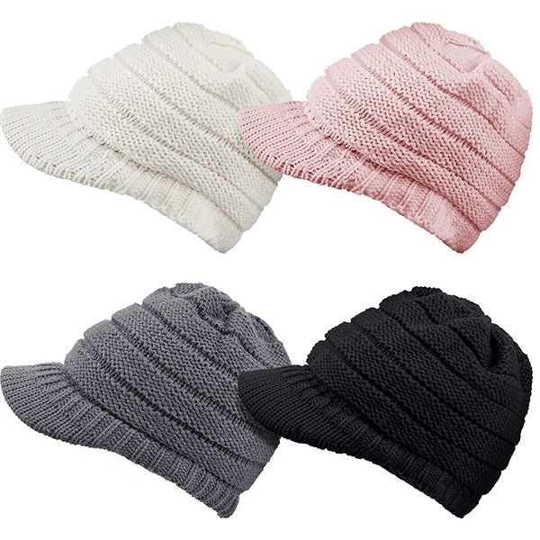 Knitted Ponytail Baseball Hat