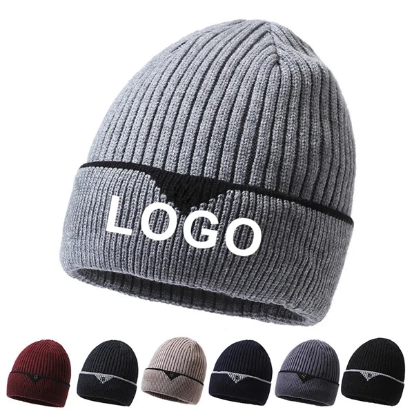 Premium Cuffed Rib-Knit Winter Beanie with Custom Embroidery