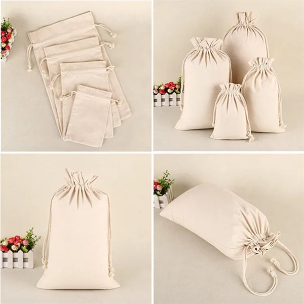 Drawstring Backpack Rope Bag Christmas Canvas Shopping Tote