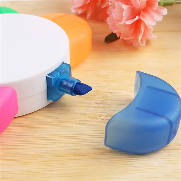 5 In 1 Petal Shape Multi Colors Writing Highlighter Pens