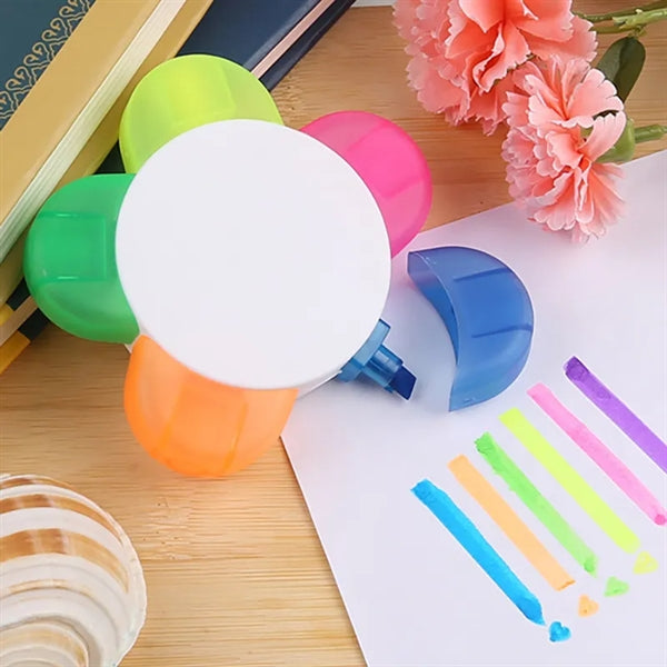 5 In 1 Petal Shape Multi Colors Writing Highlighter Pens