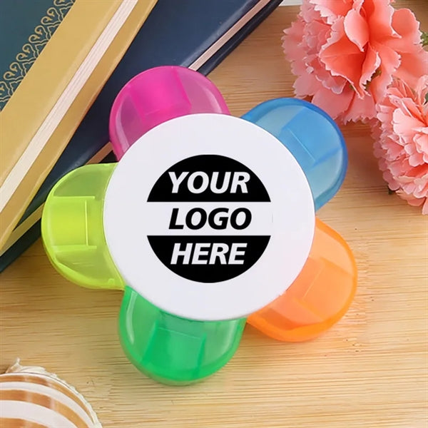 5 In 1 Petal Shape Multi Colors Writing Highlighter Pens
