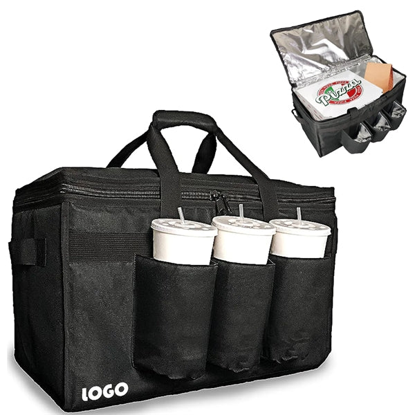 Food Delivery Bag with Cup Holders