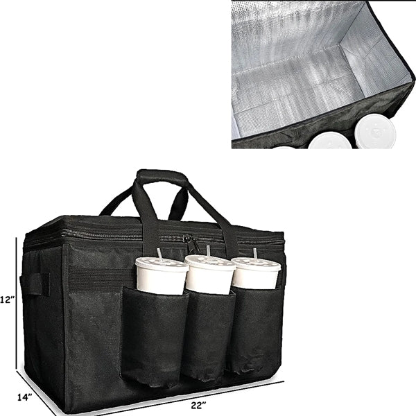 Food Delivery Bag with Cup Holders