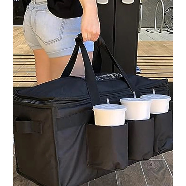 Food Delivery Bag with Cup Holders