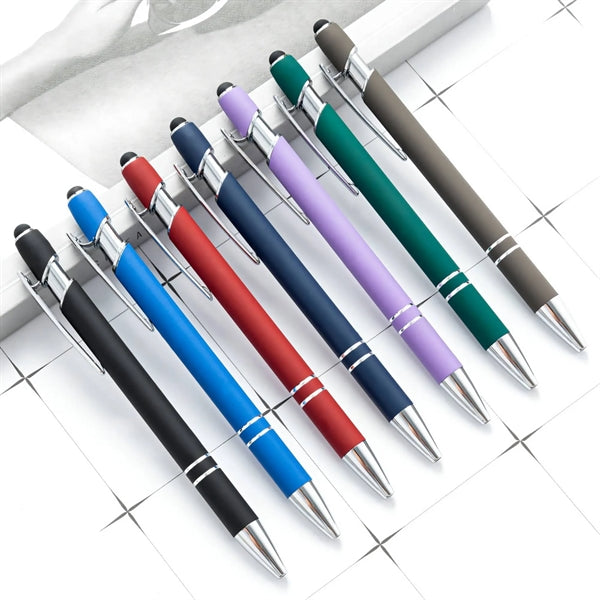 Rubberized Aluminum Click Stylus Pen