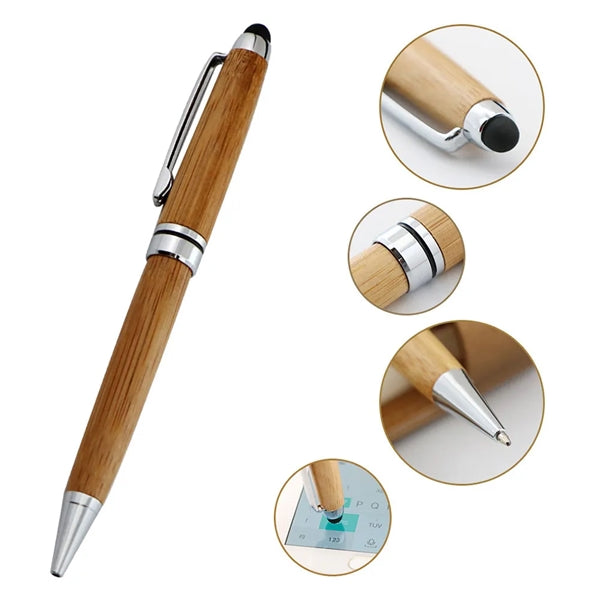Luxury 2 in 1 Eco Friendly Bamboo Wood Stylus Ballpoint Pen