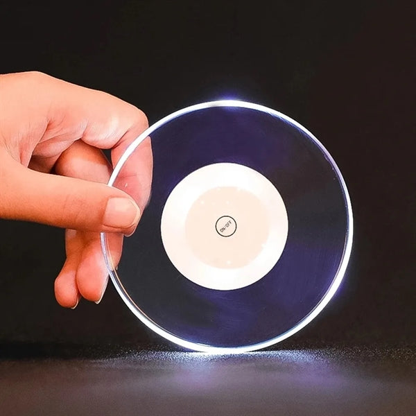 Acrylic Non-Slip Waterproof Transparent LED Cocktail Coaster