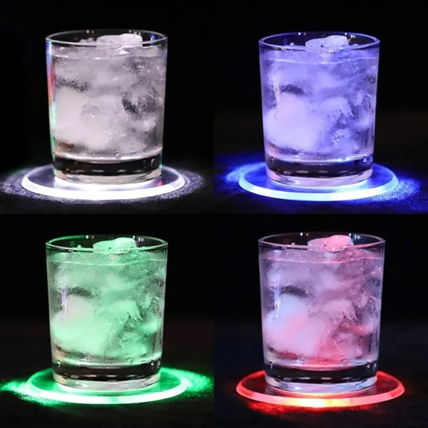 Acrylic Non-Slip Waterproof Transparent LED Cocktail Coaster