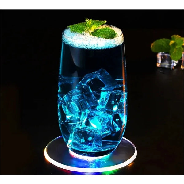 Acrylic Non-Slip Waterproof Transparent LED Cocktail Coaster