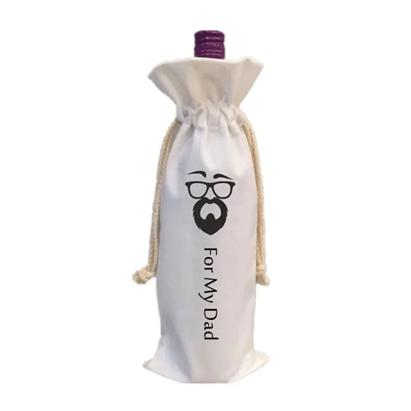 Canvas Wine Bottle Bags With Drawstrings For Christmas Party