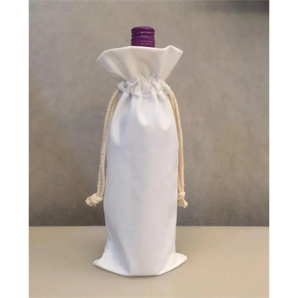 Canvas Wine Bottle Bags With Drawstrings For Christmas Party