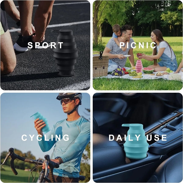 Collapsible Water Bottle with Carabiner