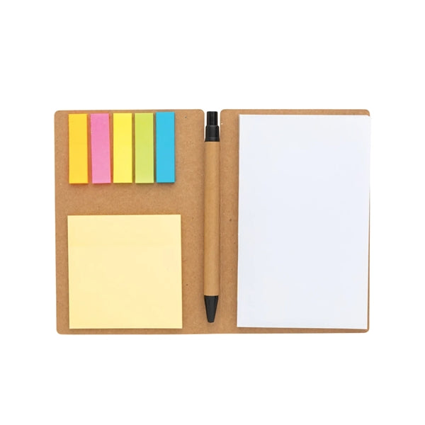 Kraft Notebook With Pen Sticky Notes