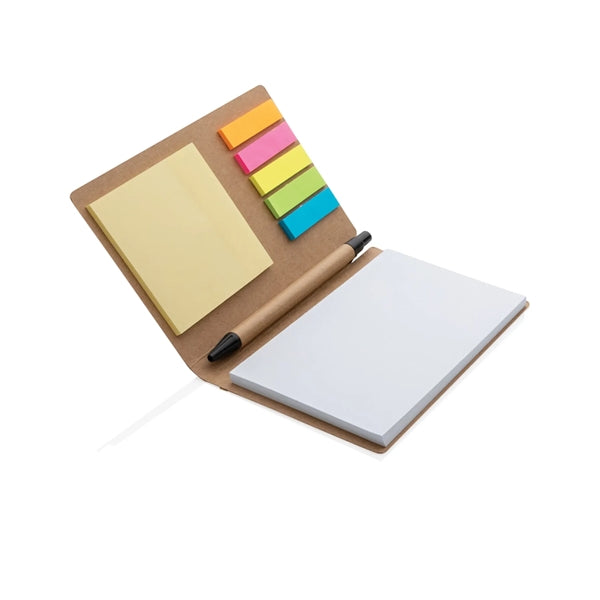 Kraft Notebook With Pen Sticky Notes