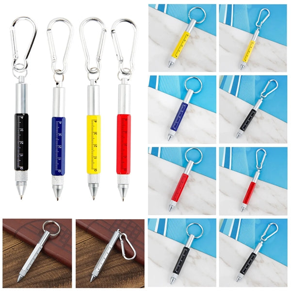 6 In 1 Multitool Pen With Key Ring Screwdriver Ruler