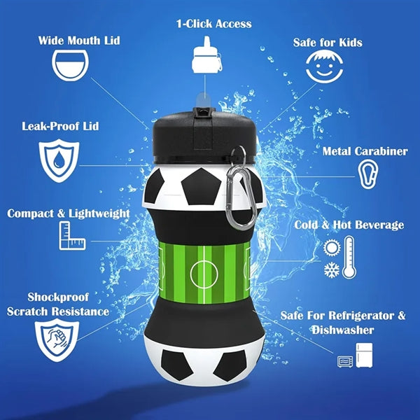 Collapsible Ball Shaped Drinking Cup Sports Water Bottle