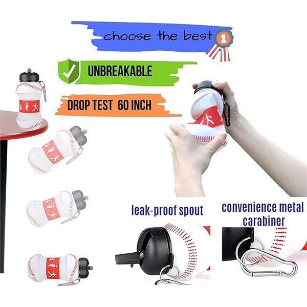 Collapsible Ball Shaped Drinking Cup Sports Water Bottle
