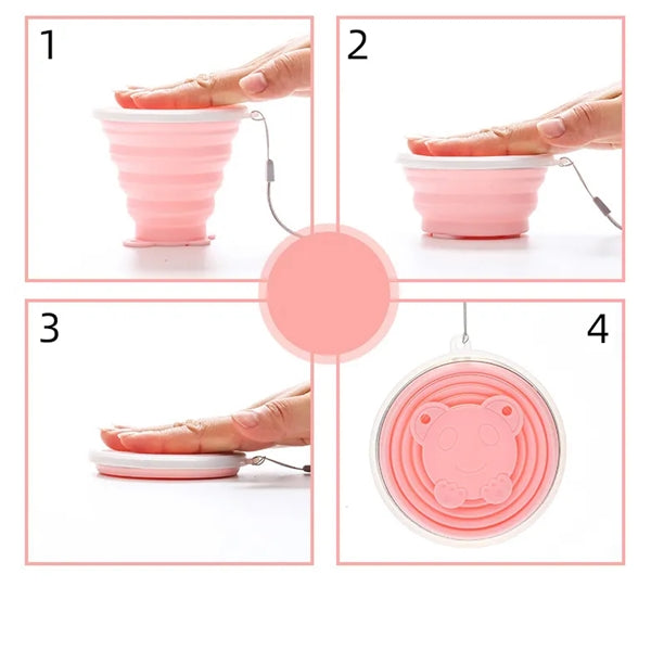 8.8oz Silicone Collapsible Travel Water Cup with Lid