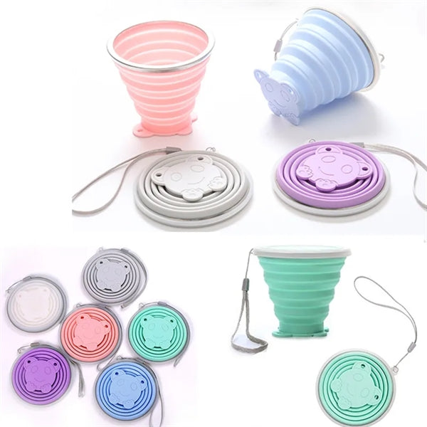 8.8oz Silicone Collapsible Travel Water Cup with Lid