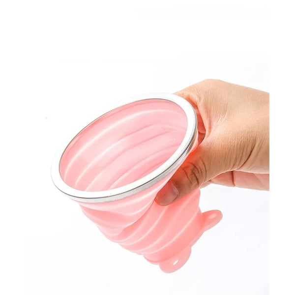 8.8oz Silicone Collapsible Travel Water Cup with Lid