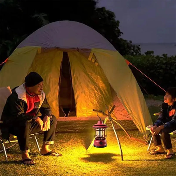 500LM Vintage LED Camping Lantern Rechargeable Light