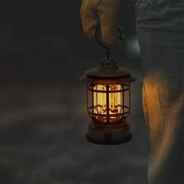 500LM Vintage LED Camping Lantern Rechargeable Light
