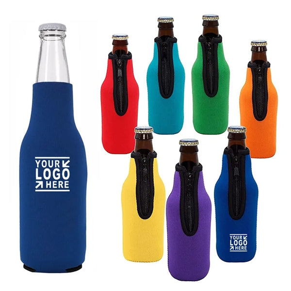 12 Oz Zipper Beer Bottle Coolies Cooler Insulator
