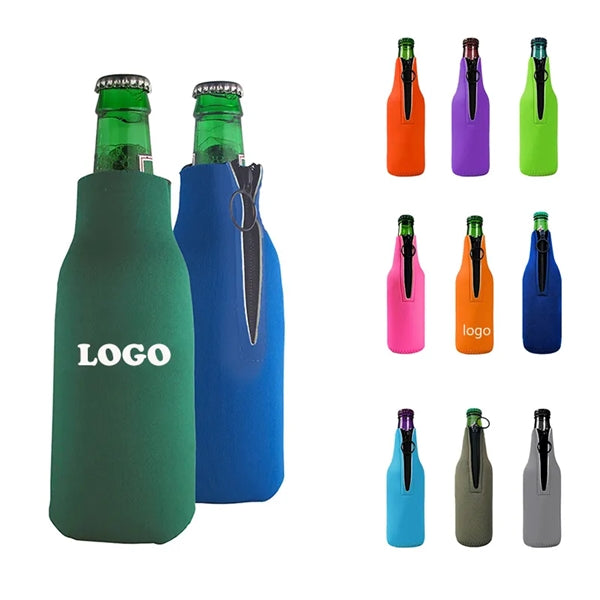 12 Oz Zipper Beer Bottle Coolies Cooler Insulator