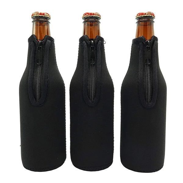 12 Oz Zipper Beer Bottle Coolies Cooler Insulator