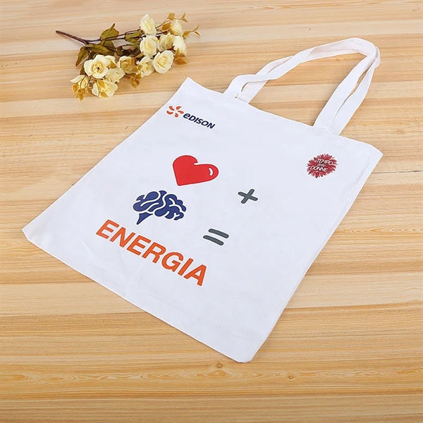 Flat Cotton Tote Bag 15 1/2" H x 15" W