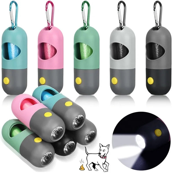 Poop Bag Dispenser With LED Flashlight