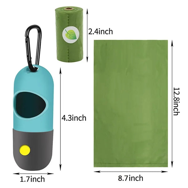 Poop Bag Dispenser With LED Flashlight