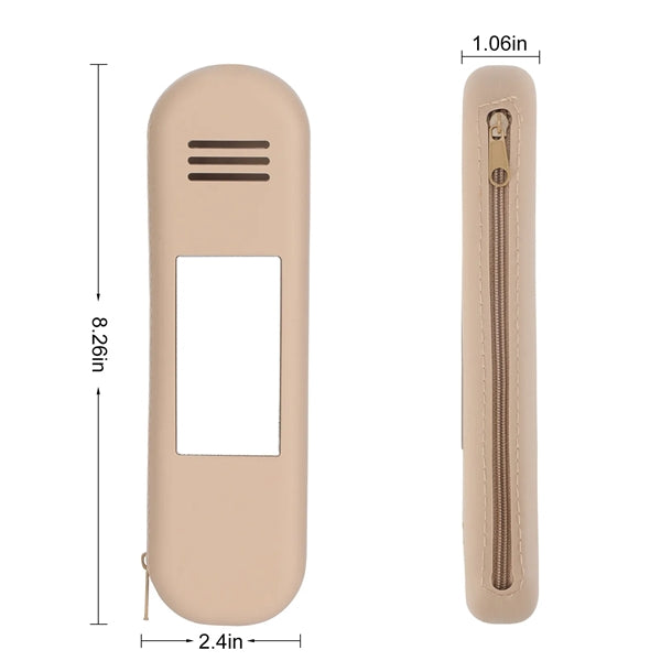 Zipper Silicon Cosmetic Face Brushes Holder with Mirror