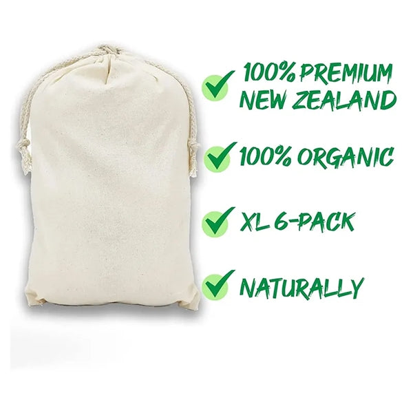 6 Pack Laundry Wool Dryer Balls with Cotton Bag