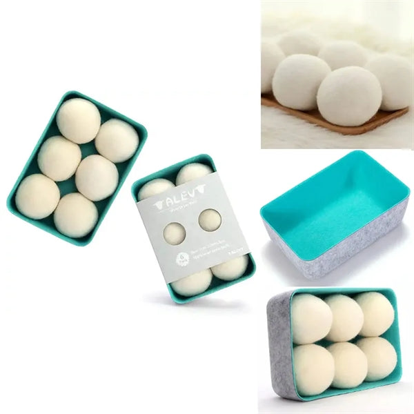 Wool Dryer Balles for Laundry with Box Felt Bin Storage
