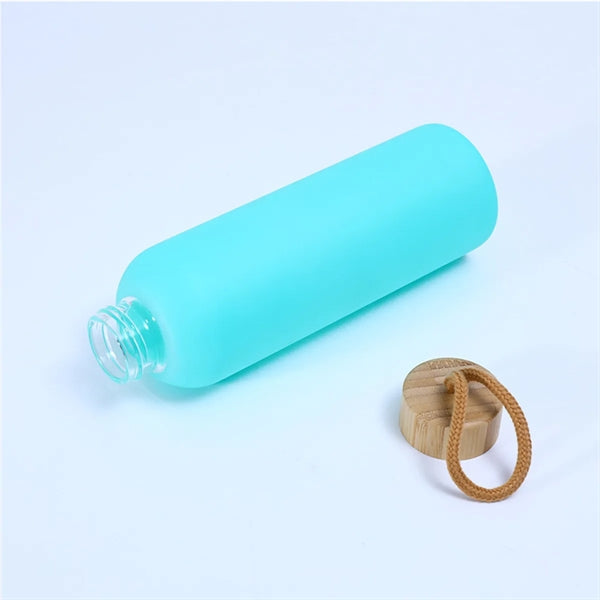 20oz Portable Glass Bottle With Bamboo Lid