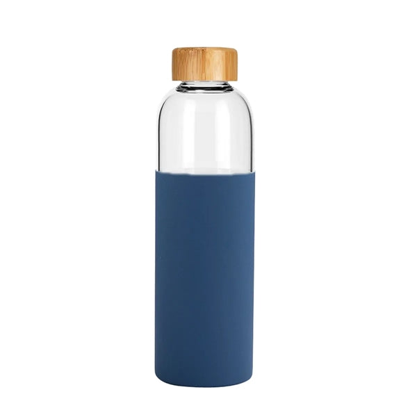 Motivational Glass Water Bottles with Sleeve and Lid