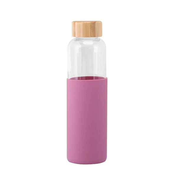 Motivational Glass Water Bottles with Sleeve and Lid