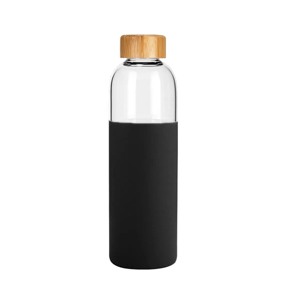 Motivational Glass Water Bottles with Sleeve and Lid